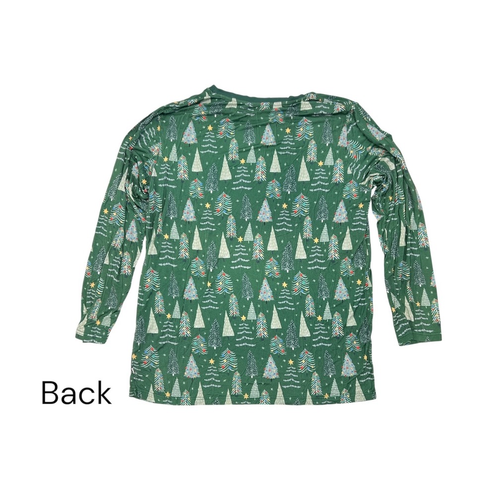 Little Sleepies Men's L Green Twinkling Trees Bamboo Pajama Set Christmas PJs - Picture 6 of 8